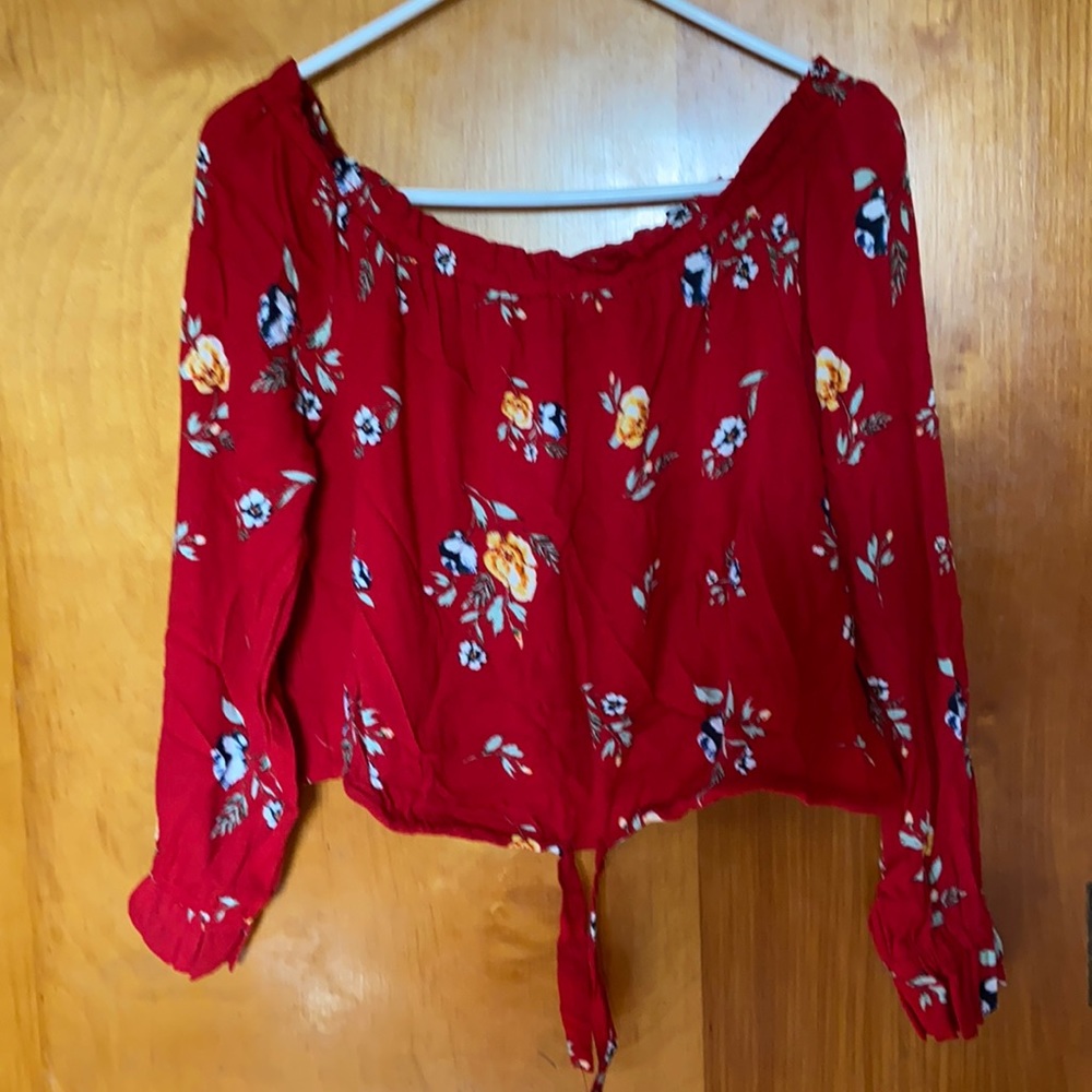 Off the shoulder floral blouse
